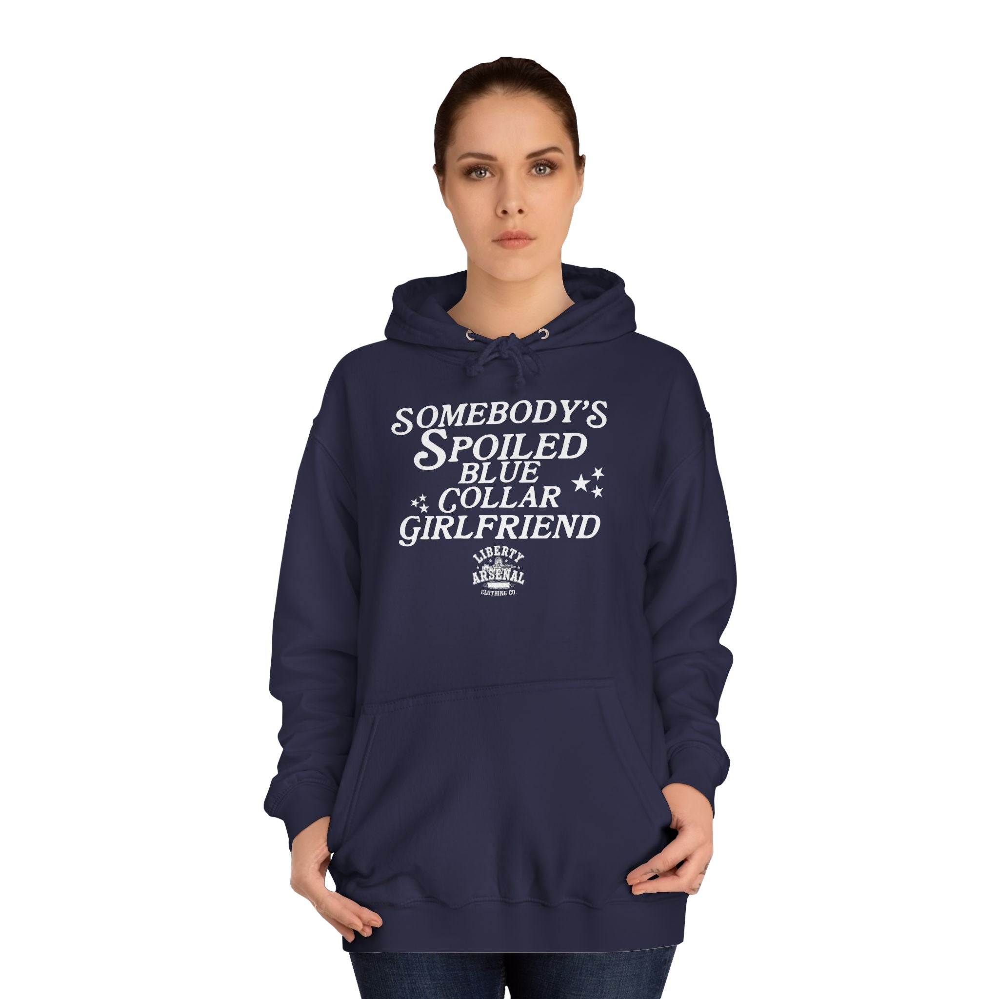 Somebody's Spoiled Blue Collar Girlfriend - Graphic Pullover Hoodie