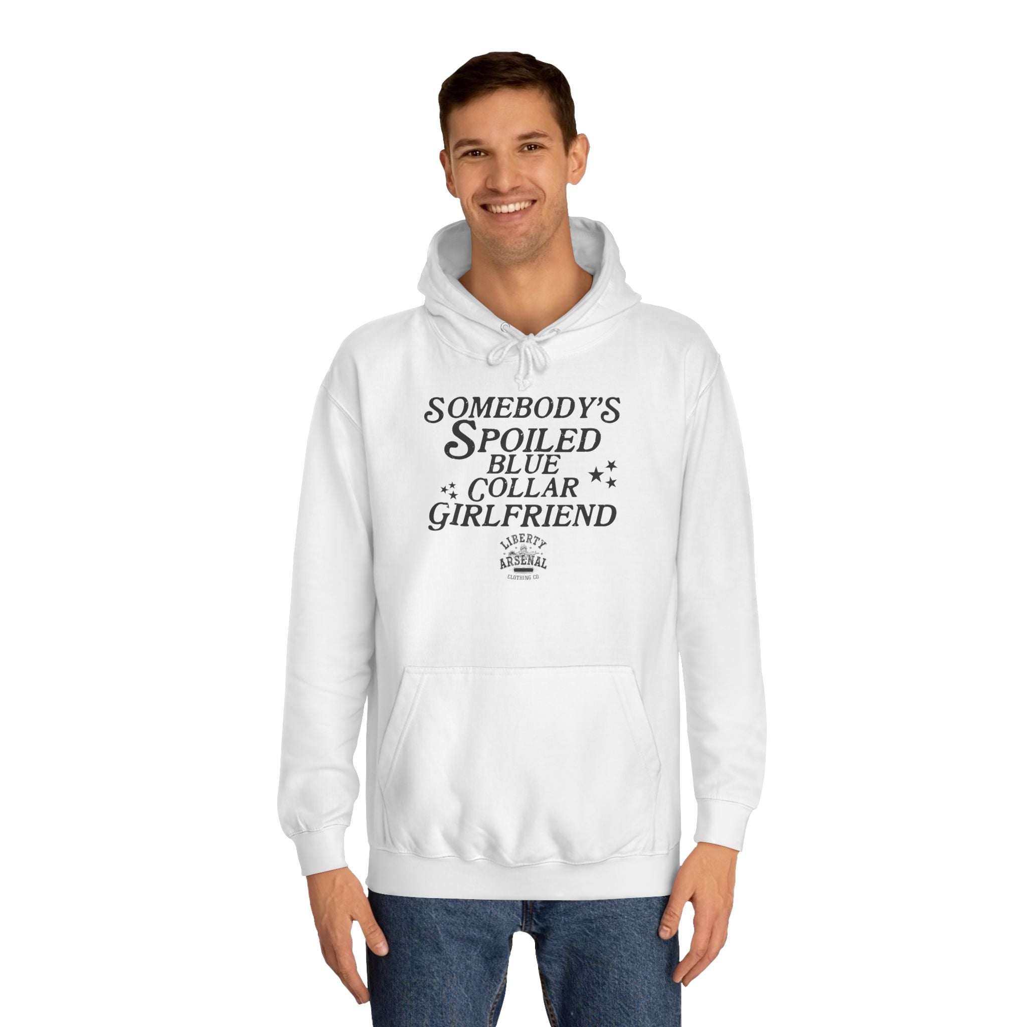 Somebody's Spoiled Blue Collar Girlfriend - Graphic Pullover Hoodie