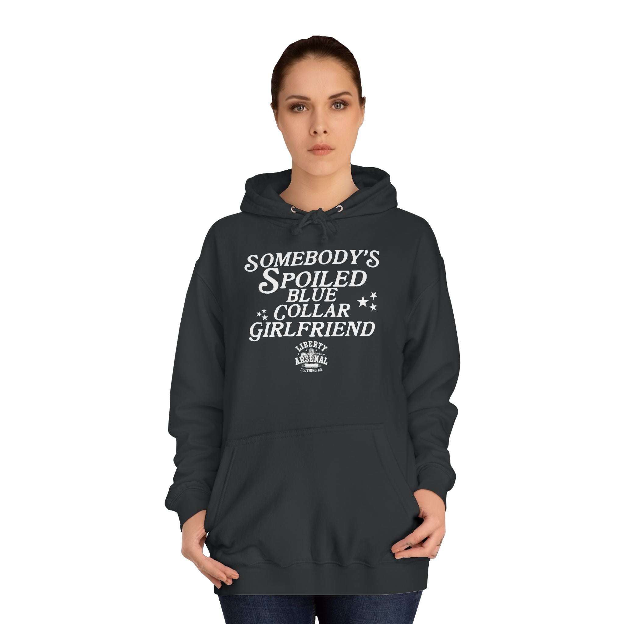 Somebody's Spoiled Blue Collar Girlfriend - Graphic Pullover Hoodie