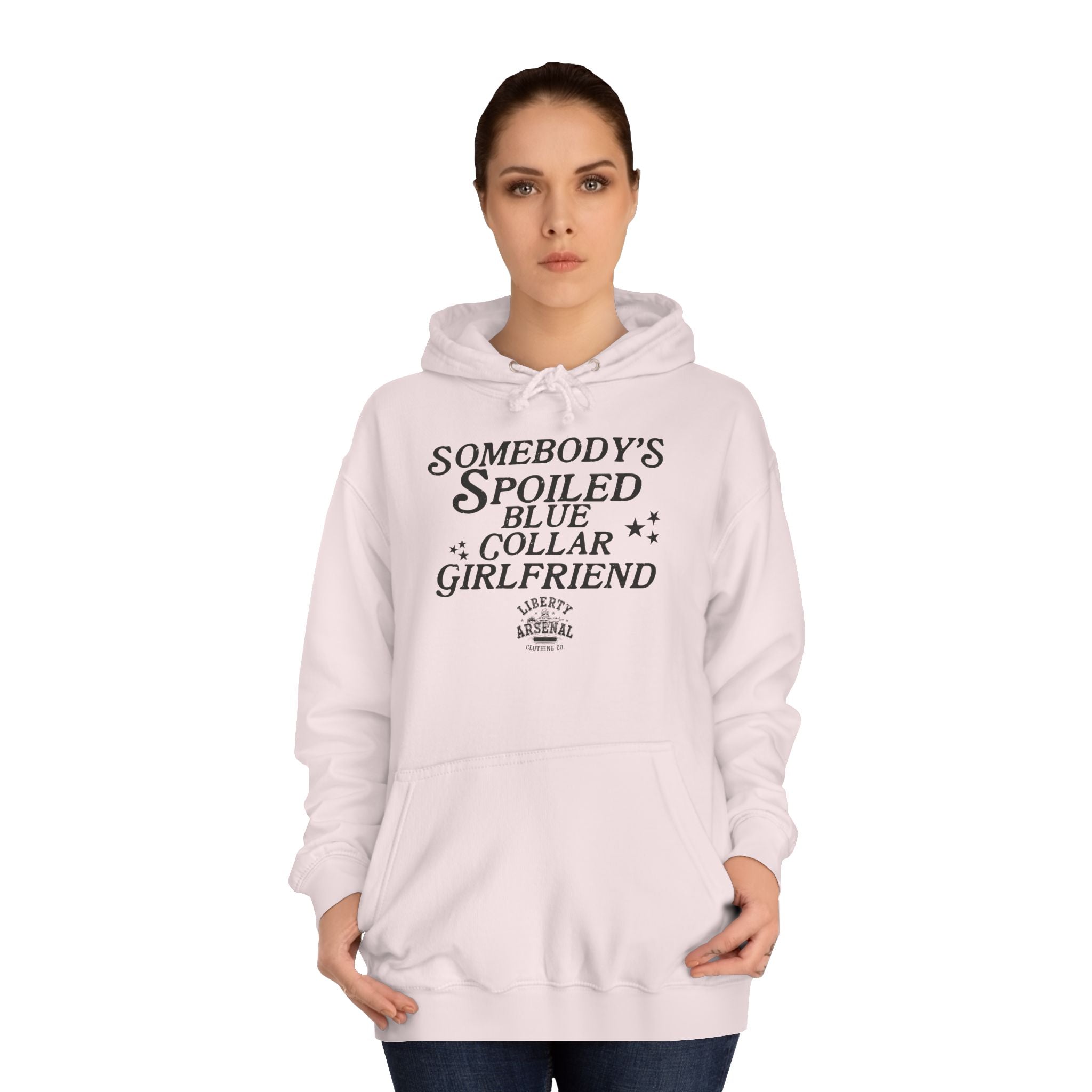 Somebody's Spoiled Blue Collar Girlfriend - Graphic Pullover Hoodie