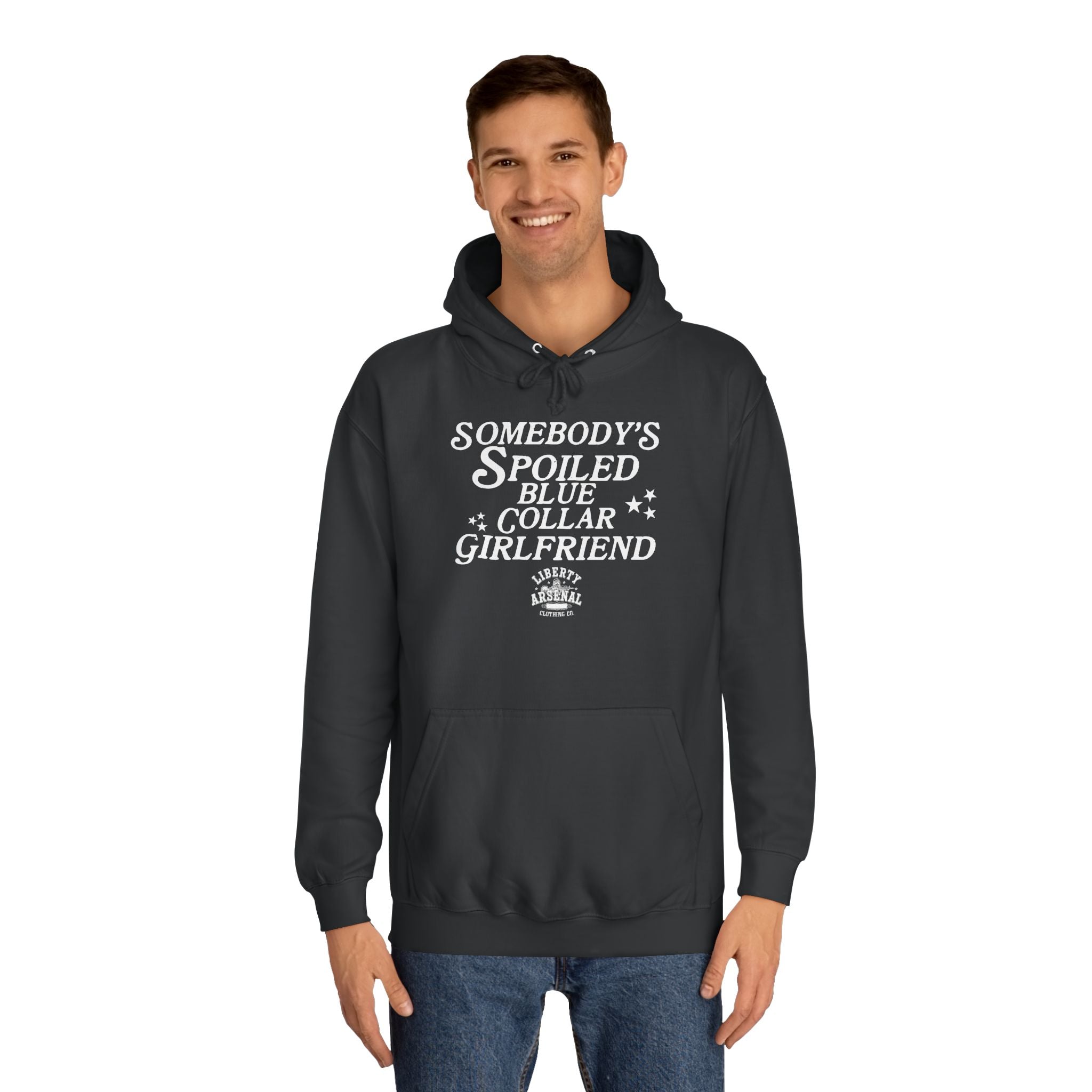 Somebody's Spoiled Blue Collar Girlfriend - Graphic Pullover Hoodie