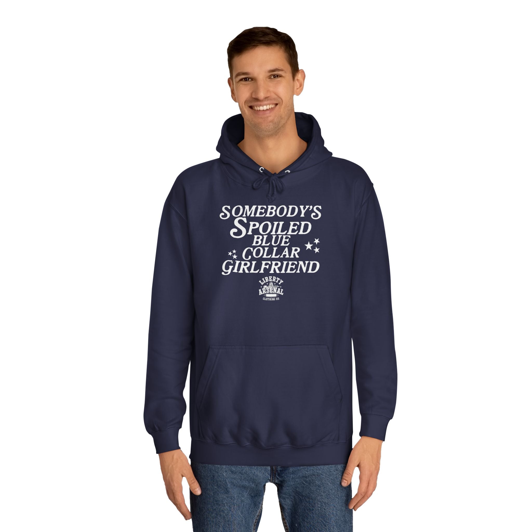 Somebody's Spoiled Blue Collar Girlfriend - Graphic Pullover Hoodie